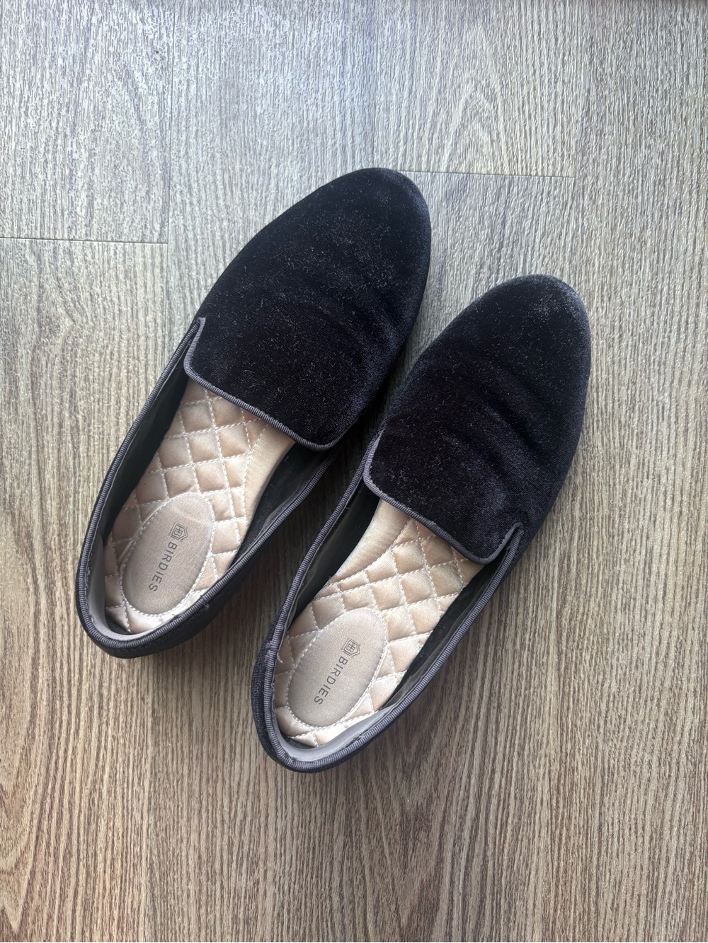 Birdies The Starling Black Velvet Loafers